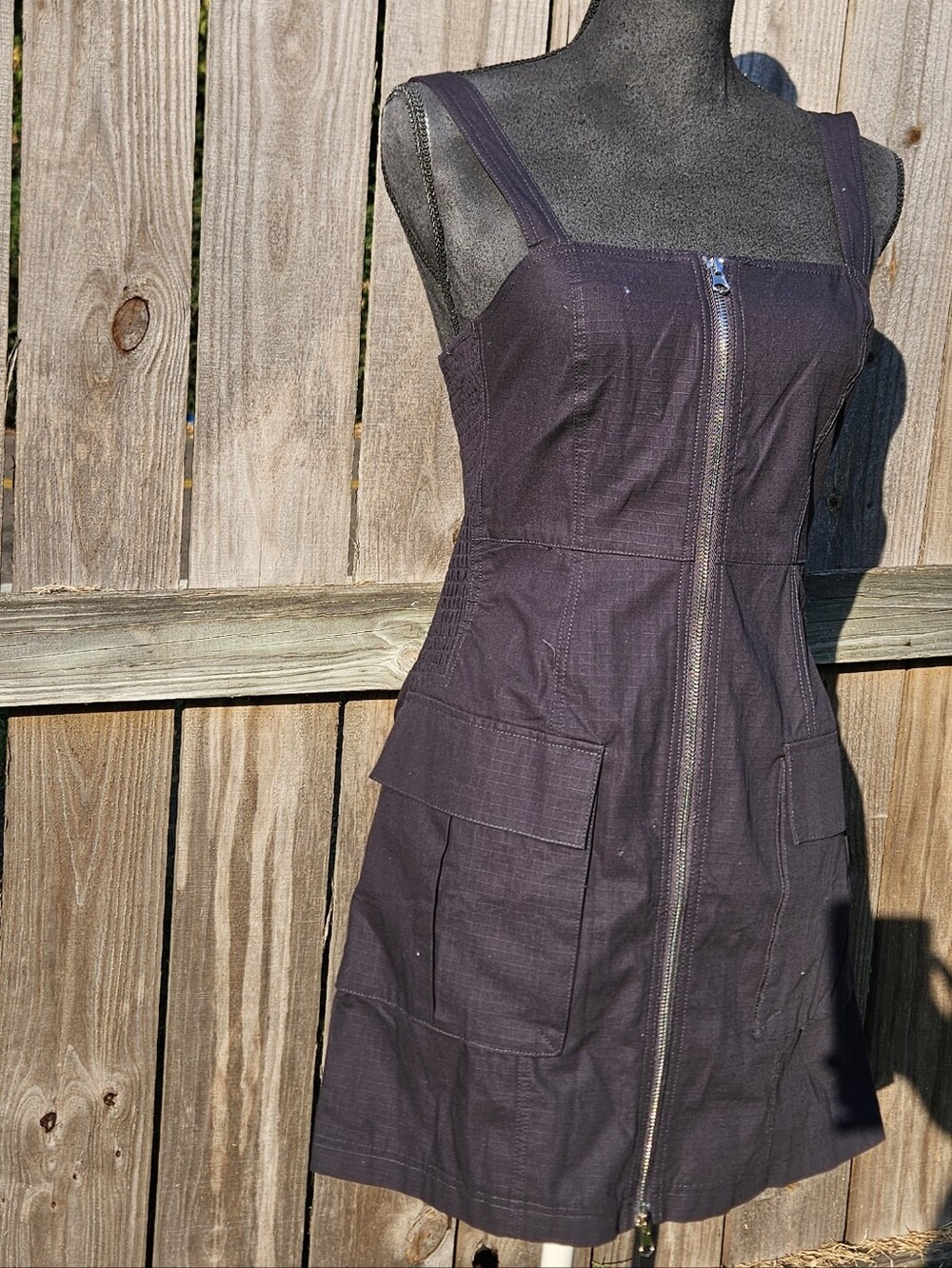 Aeropostale Dark Charcoal Zip-Front Mini Dress NWT